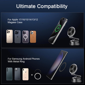 ที่ยึดโทรศัพท์ในรถยนต์แบบพับได้พร้อมจุกดูด ABS แผ่นกันลื่น ที่ชาร์จไร้สายแบบแฮนด์ฟรี พร้อมพอร์ต Type-C รองรับ Qi2.0 - Product Image 5