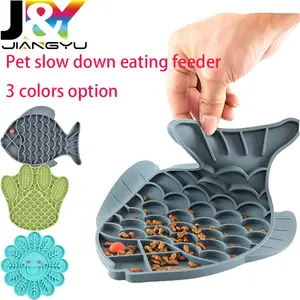 Kustom Silikon Pet Lambat Puzzle Feeder Mangkuk Lick Mat untuk Piring Anjing Ditinggikan untuk Melambat Makan