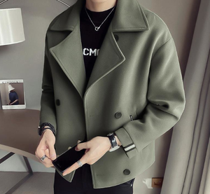 Manteau <span class=keywords><strong>court</strong></span> tendance pour <span class=keywords><strong>homme</strong></span>, col montant, idéal printemps-automne, nouveau design de veste - Product Image 3