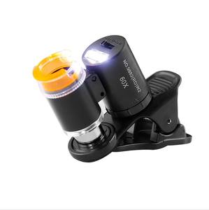 携帯電話クリップ顕微鏡<span class=keywords><strong>60</strong></span>倍の冷温光アンティーク識別2LED1UVライト - Product Image 1