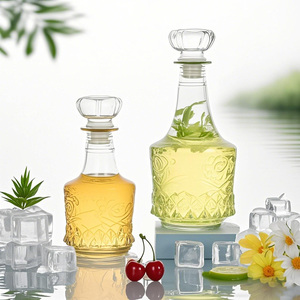 Bouteille de whisky en verre de luxe Ru Star 500 ml 1000 ml avec bouchon, <span class=keywords><strong>carafe</strong></span> à vin hermétique pour bar à domicile, stockage d'huile - Product Image 1