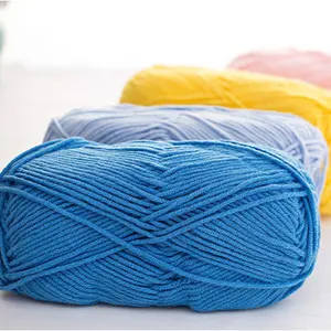 Knitting Wool Yarn Professional 4Ply Milk Cotton Thickness Line Crochet Yarn