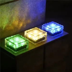Lampes solaires en forme de briques, briques lumineuses pour sol, lampe solaire souterraine à changement de couleur RGB, éclairage paysager pour patio et marches - Product Image 1