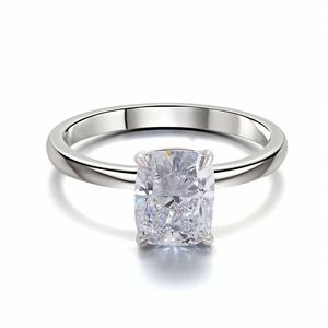 Хит продаж, лаборатория, сертифицированный gii GIA, прямоугольный Ограненный бриллиант 18 карат 14 карат, обручальное и обручальное кольцо из настоящего золота - Product Image 2