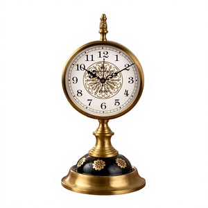 Horloge de bureau/table numérique circulaire de style européen moderne avec affichage rétroéclairé tactile et sonnerie horaire - Product Image 1