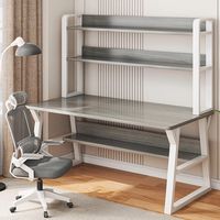 Escritorio de Estudio Moderno Todo en Uno de Madera con Estantería Integrada para Oficina en Casa, Dormitorio o Espacio de Trabajo