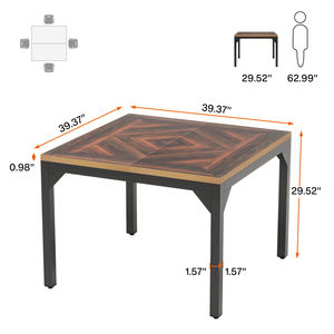 Tribesigns <span class=keywords><strong>Table</strong></span> de salle à manger carrée en bois marron industriel moderne <span class=keywords><strong>Table</strong></span> de <span class=keywords><strong>cuisine</strong></span> pour <span class=keywords><strong>4</strong></span> <span class=keywords><strong>personnes</strong></span> - Product Image 2