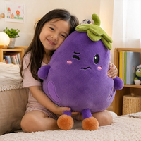 Juguete de Peluche Personalizado de la Serie Frutas y Verduras, Muñeco de Berenjena, Almohada de Peluche de Berenjena para Niños