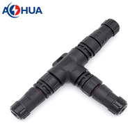 AOHUA Outdoor Power 2 Cable de 3 pines Impermeable Tipo T Tornillo Terminales Asamblea IP67 IP68 Conector macho hembra