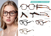 Lunettes de vue classiques haut de gamme en acétate et métal, logo personnalisé, monture optique pour femmes et hommes