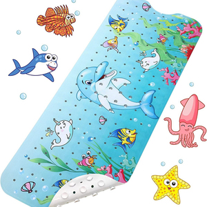 Tapis de bain antidérapant imperméable en PVC avec ventouses de fixation pour salle de bain <span class=keywords><strong>et</strong></span> douche - Product Image 6