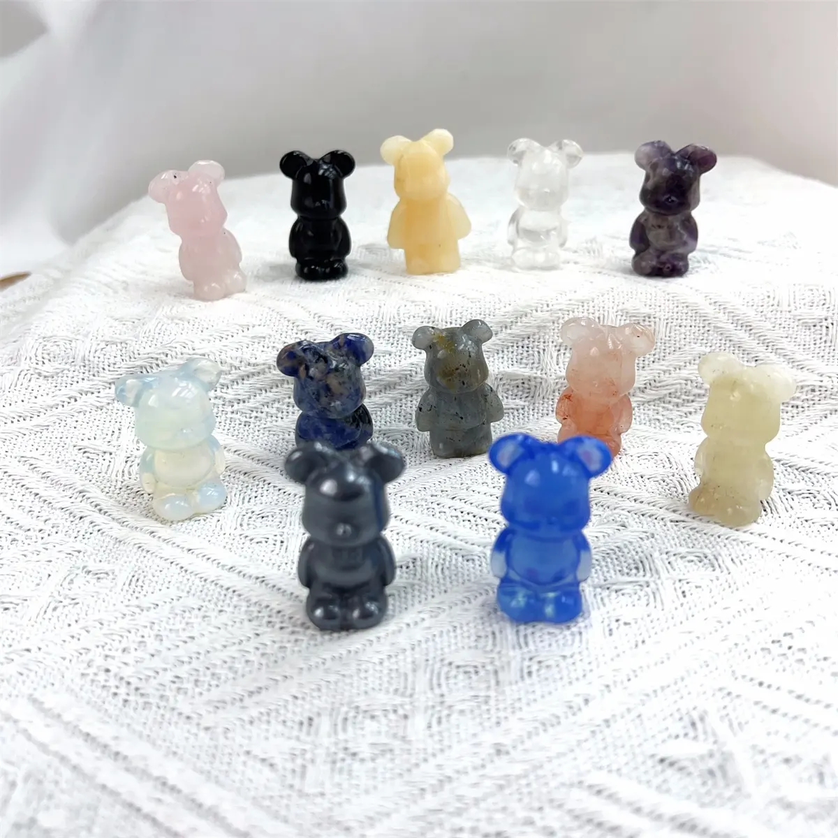 Orso di cristallo intagliato mini gemma naturale orso dei cartoni animati