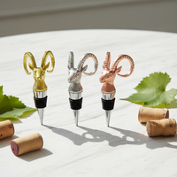 Bouchons de bouteilles de vin Party Favors Tête d'antilope Bouchon de verseur de vin Verseur de bouteille d'animaux Verseur d'aérateur de vin en métal Verseur pour cadeaux de père