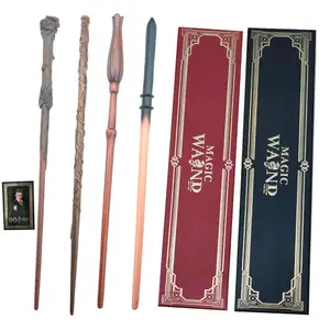 Venda quente Deluxe Metal core Harry Magic Wand para brinquedos infantis Varinha não luminosa brinquedos para crianças com caixa de ouro foil