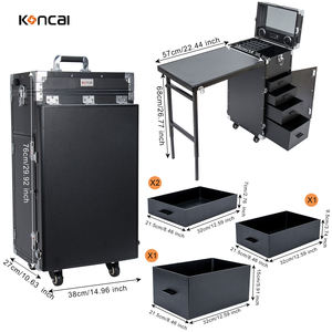 KONCAI 最新 カスタマイズ ネイルテーブル ローリング ネイルポリッシュ収納ケース サロン マニキュアデスク アルミトロリー ネイル技術者用テーブル - Product Image 1