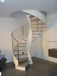 <span class=keywords><strong>Escalier</strong></span> <span class=keywords><strong>en</strong></span> <span class=keywords><strong>colimaçon</strong></span> moderne <span class=keywords><strong>en</strong></span> bois et métal pour intérieur avec rampes <span class=keywords><strong>en</strong></span> aluminium, installation facile, durable et écologique - Product Image 3