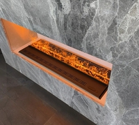 Cheminée 3D à atomisation Qijiang 700 mm, modèle multimédia Bluetooth avec musique, cheminée à vapeur d'eau 3D à commande vocale