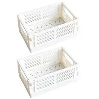 Paniers pliables durables et empilables pour un rangement compact à la maison et au bureau