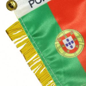 ธงแขวนรูปธงชาติโปรตุเกสพิมพ์ลายดิจิทัลพร้อมโลโก้สั่งทำ สำหรับแขวนกระจกมองหลังรถยนต์และตกแต่งบ้านเพื่อการศึกษา - Product Image 2