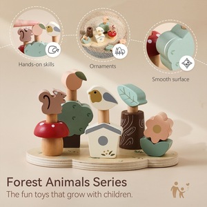 Juguete de Madera con Animales del Bosque, <span class=keywords><strong>Juego</strong></span> Educativo de Asociación, Juguete Interactivo para la Coordinación Mano-Ojo de los Niños - Product Image 4