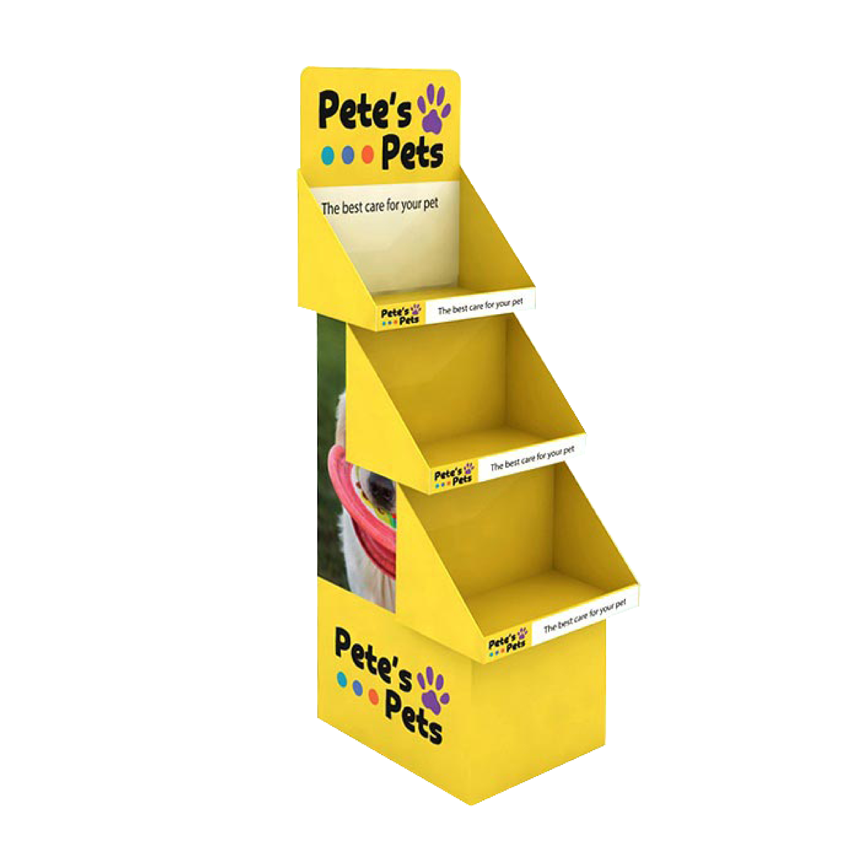Supermarket Cardboard Pet Snack Cardboard Pallet Pop Display Rack for Pet Cat Dog — view 6