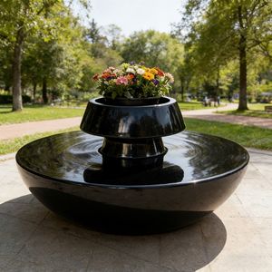 Chaise B18 de style mid-century en FRP avec jardinière pour hôpital et parc, utilisation en extérieur - Siège d'attente commercial durable - Product Image 4