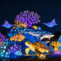 Ensemble de lanternes personnalisées sur le thème du monde sous-marin - Lanternes d'animaux marins, décorations de coraux pour les parcs à thème, les fêtes et les fournitures de vacances