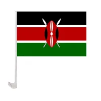 12X18 Inci Poliester Cetak Kustom Bendera Jendela Mobil Kenya dengan Pemegang