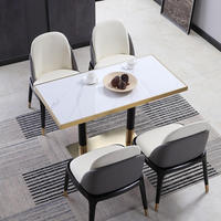 Table basse de salle à manger ronde en marbre moderne personnalisable Mobilier en marbre blanc pour restaurant et hôtel Matériau métallique