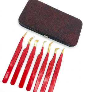 Estuche magnético de piel sintética PU de color ROJO de alta calidad TEEJAY para pinzas de pestañas, caja organizadora magnética para pinzas 89654 - Product Image 1