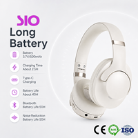 Casque sans fil à réduction de bruit ANC -20dB 20-600Hz Type-C 500mAh 40H d'autonomie pour voyage et bureau, compatible Wi-Fi 5.4 10M