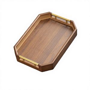 Plateau pour le thé, plateau repas, plateau de service pour le thé, plateau de petit-déjeuner, plateau à goûter, plateau de service, plateau pour l'heure du thé, plateau à thé en bois, plateau à thé en métal - Product Image 4