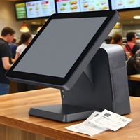 Sistema POS de Pantalla Dual de 15.6 Pulgadas de Fábrica OEM, Máquina Registradora con CPU I3 para Supermercado, Blanco/Negro, 512 GB, 8 GB de RAM