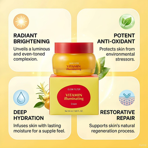 Vitamin C Niacinamide Ceramide Face Moisturizer Brightening Dark Spot <strong>Treatment</strong> Hydrating Skin Barrier Repair Cream for Dry Skin - Product Image 3