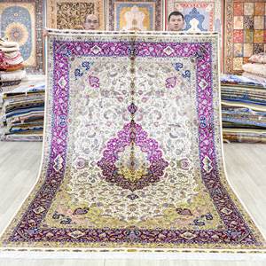 YILONG 183x274cm traditionnel fait à la main turc noeuds tapis de soie tapis de soie chinois prix - Product Image 1