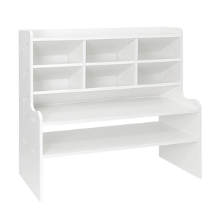 Estante de almacenamiento de escritorio de varios niveles, tipo rectangular de 6 capas para papelería, libros, brochas de maquillaje, organizador de oficina - Product Image 4