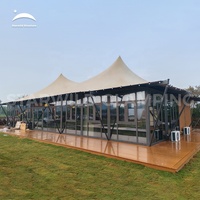 Tente de Glamping Extérieure Grande Taille Starwild, Tente de Luxe à Toit Haut en Verre pour Événements, Dîners et Salons Commerciaux