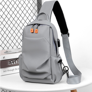 2023 borsa a tracolla a tracolla con USB e serratura codificata borsa a tracolla antifurto Fashion Cool Sling Bag Logo personalizzato impermeabile per uomo - Product Image 5