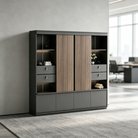 Meuble de rangement de bureau moderne en placage de bois, bibliothèque, armoire de présentation, armoire à dossiers pour bureau de direction