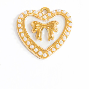 Dijes de acero inoxidable con forma de corazón, pez, estrella y luna, accesorios de joyería DIY para mujer, regalo. - Product Image 3