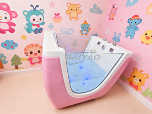 Autoportant Moderne Bulle D'ozone Acrylique Bébé Spa <span class=keywords><strong>Baignoire</strong></span> Massage Égouttoir Robinet Inclus Température Réglable Enfants - Product Image 4