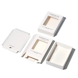 Luxuriöse, individuell gestaltete, quadratische, verdickte, transparente Fensterbox mit neuem Design für handgemachte Press-on-Nägel – Verpackungsschachtel aus Papier - Product Image 5