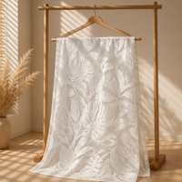 Tissu brodé ajouré 3D blanc pur de qualité supérieure, respirant et de poids moyen, pour chemise/chemisier