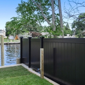 Vườn hàng rào an ninh hàng rào tấm Vinyl Clad vườn hàng rào màu đen 8ft nhựa vidoor Con lăn gatee thanh lịch sạch <span class=keywords><strong>PVC</strong></span> - Product Image 2