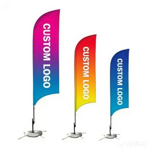 Drapeau publicitaire portable personnalisé pour l'extérieur, bannière plume, logo sportif, impression numérique, promotion, drapeau de plage, drapeau couteau volant pour entreprises - Product Image 2
