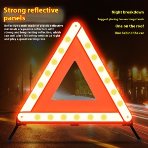 Panneau d'avertissement <span class=keywords><strong>de</strong></span> <span class=keywords><strong>stationnement</strong></span> d'urgence pour voiture Triangle réfléchissant Support pour trépied Panneau en plastique monté sur véhicule - Product Image 1