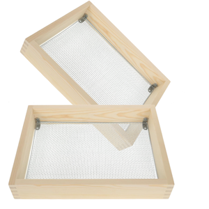 Tamis à terre carré en bois renforcé de 15,7 x 11,8 po avec pinces métalliques, tamis à compost robuste pour le jardinage – Fourniture directe usine - Product Image 1