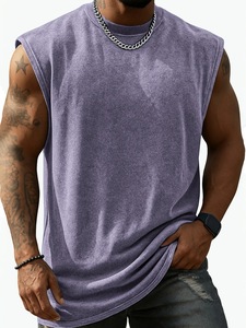 <span class=keywords><strong>Canotta</strong></span> da <span class=keywords><strong>Uomo</strong></span> Estiva Senza Maniche in Cotone 100% con Lavaggio Acido, Stile Vintage, Personalizzabile con Logo, Lavorazione a Maglia <span class=keywords><strong>Larga</strong></span>, per Commercio all'Ingrosso - Product Image 2