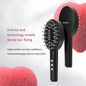 直接工場卸売LedスカルプマッサージブラシEms振動ヘアマッサージ電気育毛櫛抗脱毛