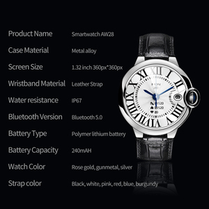 Montre connectée 1,32 pouces avec fonction d'appel Bluetooth, moniteur de pression artérielle et de fréquence cardiaque, étanche, tracker d'activité pour hommes et femmes - Product Image 2